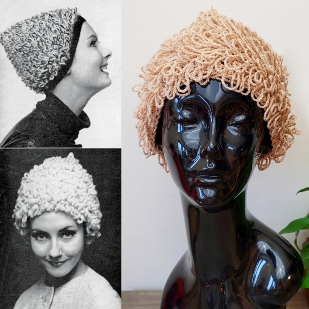 VTG 60s Loop Knit Hat - Picture 4 of 11